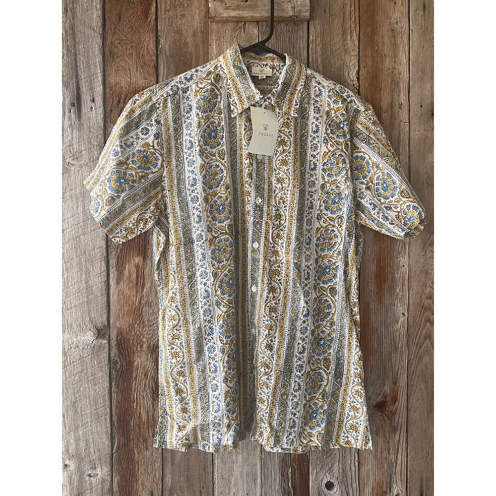 Anokhi‎ Men's Short Sleeve XS Shirt NWT Multicolor